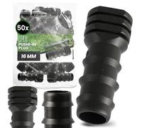 Instalguru 50x Bouchon D'Extrémité 16 mm Embout Tuyau PE Arrosage Jardin Connecteur Fin De Ligne Irrigation Goutte À Goutte Fermeture Tuyau Poreux Système Conduite d'eau