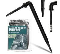 Instalguru 50x Goutteur Coudé 5 mm Micro-Irrigation Émetteur Piquet Arrosage Automatique Micro-Drip Système Jardin Serre Plantes Pots Fleurs Kit Distribution Eau Tuyau Capillaire