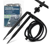 Instalguru 50x Goutteur Coudé Kit Arrosage Automatique 2-Voies Micro-Irrigation Tuyau Capillaire Système Goutte À Goutte Plantes Serre Jardin Potager Distribution Eau Angle Débit