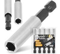 Instalguru 5x Support Magnétique HEX 1/4'' Rallonge De Mèches 60 mm Adaptateur Acier Perceuse Visseuse Extension De Mèche