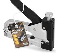 Instalguru Agrafeuse Manuelle Tacker Tapissier 4-14 mm Chrome Agrafeuse Cloueuse Manuelle Arrache-agrafes pour Décoration Meubles Menuiserie Fixation de Câbles Pistolet à Agrafes avec Agrafes