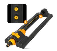 Instalguru Arroseur oscillant automatique - Arroseur de jardin réglable - Système de pulvérisation d'eau - Connexion rapide - Grande portée - Noir