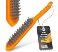 Instalguru Brosse Métallique Manuelle À 5 Rangs En Fil D’Acier Inoxydable Pour Nettoyage Dérouillage Surfaces Métal Bois Barbecue Poignée Usage Intérieur Extérieur