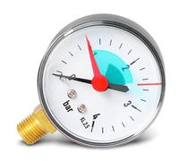 Instalguru Manomètre 50 mm 0-4 Bar avec Raccord Latéral G 1/4 pour Eau Chauffage Plomberie Contrôle De Pression Installation Sanitaire Indicateur Fiable