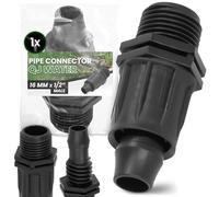Instalguru Raccord Compression PE QJ 16x1/2'' Mâle Connecteur Arrosage Goutte à Goutte Union Tuyau Irrigation Jardin Polyéthylène Microirrigation Fileté Agriculture Plastique Noir