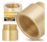 Instalguru Rallonge Laiton de Robinet Tuyau 1’’ Filetage Femelle/Mâle 25 mm Raccord Extension Adaptateur Accessoire Robinetterie Douche Prolongateur Plomberie