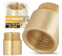Instalguru Rallonge Laiton de Robinet Tuyau 3/4’’ Filetage Femelle/Mâle 25 mm Raccord Extension Adaptateur Accessoire Robinetterie Douche Prolongateur Plomberie