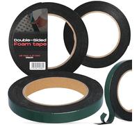 Instalguru Ruban Adhésif Double Face en Mousse 5 m 15 mm Montage Multifonctionnel Éponge Noir Rouleau Fixation d'Objets Applications Permanentes Voitures Miroirs