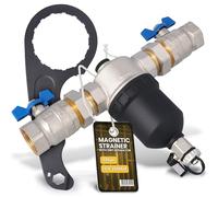 Instalguru Séparateur Boues Magnétique 1 1/4 Pouce DN32 Filtre Chauffage Purificateur Eau Chaude Installation Thermique Aimant Neodyme Filtre Filet Inoxydable