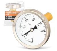 Instalguru Thermomètre Bimétallique À Pointe 1/4'' Ø40 mm 0-120 °C Thermomètre De Surface Pour Chaudière Tuyauterie Systèmes De Chauffage Eau Usage Industriel