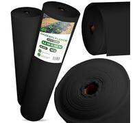Instalguru Toile Anti-Mauvaises Herbes 50 g/m² 1,1x50 m Géotextile Noir Résistant aux UV Jardin Allées Parterres Aménagement Extérieur Barrière Anti-Herbes Sol Durable Protection