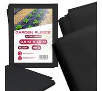 Instalguru Toile Anti-Mauvaises Herbes 80 g/m² 0,8x10 m Géotextile Noir Résistant aux UV Jardin Allées Parterres Aménagement Extérieur Barrière Anti-Herbes Sol Durable Protection