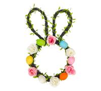 Installation facile - Couronne de Pâques à suspendre - Ornement décoratif en tissu - Décoration de fête - Couronne de vacances