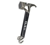 Installation facile de la tente avec marteau en acier inoxydable avec extracteur de clou intégré et décapsuleur pratique (gris)