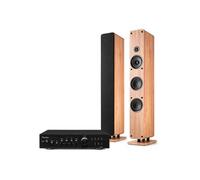 Installation Hi-Fi Stéréo Audizio ARCO 320W - Enceintes Colonnes Amplificateur Chêne Clair