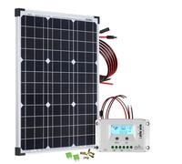 Installation solaire 50W panneau solaire avec régulateur de charge LCD 10A...