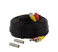 InstallerCCTV Câble d'alimentation et vidéo BNC tout-en-un avec connecteur pour caméra de vidéosurveillance Noir 30,5 m