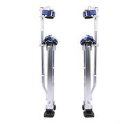 Installoo Echasses, Échasses de travail en alliage d'aluminium Paire d’Echasses Plaquiste Peintre avec sangle de fixation, hauteur réglable de 24 à 40 pouces pour la peinture de décoration(Argent)