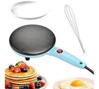 Instant 8" Electric Crepe Maker Quick Heat, Fully Automatic Pancakes Pan, Electric Maker Nonstick Crepe Pan with Auto Temperature Control, Comfortable Long Handle, Even Heating (Blue)