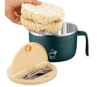 Instant Bol à nouilles avec baguettes - 1200 ml - Bol à soupe portable avec couvercle et fourchette - Convient pour la maison, la cuisine, le collège, le dortoir, le riz, la soupe et les pâtes