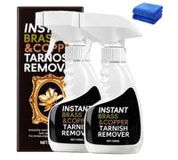 Instant Brass Tarnish Remover Spray, Metal Polish Cleaner, 120ml，2pcs