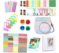 Instant Camera Accessories Compatible with Instax Mini 12 Camera, Package Includes Camera Cover, Album, Frames, Edge Sticker and Corner (Magic Silver)