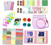 Instant Camera Accessories Compatible with Instax Mini 12 Camera, Package Includes Camera Cover, Album, Frames, Edge Sticker and Corner (Magic Pink)