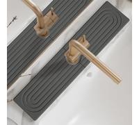 Instant Drying Stone, Stone Faucet Mat for Kitchen Sink, Kitchen Sink Stone Tray Around Faucet, 24 Inch Diatomite Fast Drying Stone Sink Tray, Super Absorbent (Dark Grey,60*10cm/23.6*3.9in)