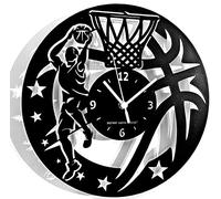 Instant Karma Clocks Basketball ➤ Horloge Murale Basket Ballon Joueur Sport Idée Cadeau Noir 30cmx30cm