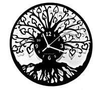 Instant Karma Clocks Horloge Murale Arbre de Vie Cosmologie Idée Cadeau 30 cm Bois Noir