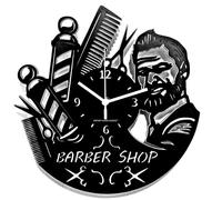 Instant Karma Clocks | Horloge Murale Barbier Vintage avec Portrait et Accessoires | Mouvement Silencieux à Quartz | Idée Cadeau pour Coiffeur, Salon, Homme