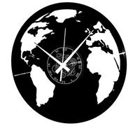 Horloge Murale en Vinyle Cadeau Fait Main Décorations Pour la Maison Home Office Monde Voyage Travel Tour