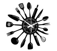 Instant Karma Clocks Horloge Murale Chef Maison Décoration Ameublement Salle à Manger Restaurant Coutellerie Cuisine Salon Idée Cadeau