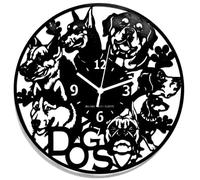 Instant Karma Clocks | Horloge Murale | Chiens | Silhouette avec Diverses Races | 30 cm, Décoratif