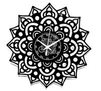 Instant Karma Clocks Horloge Murale décorative en Vinyle Motif Floral Mandala