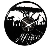 Instant Karma Clocks | Horloge Murale Design Afrique Savane Animaux Élégants Élément Nature Déco Jungle | Mouvement à Quartz Silencieux | Idée Cadeau pour Salon, Chambre, Cuisine
