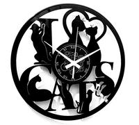 Instant Karma Clocks | Horloge Murale Design Chat I Love Cats | Déco Originale Félin et Amoureux des Animaux | Mouvement Silencieux | Idée Cadeau pour Fans de Chats