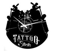 Instant Karma Clocks | Horloge Murale Design Tatouage Machine Studio Encre Aiguille Art Corporel Alternatif | Mouvement à Quartz Silencieux | Idée Cadeau pour Salon, Chambre, Cuisine