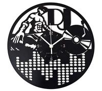 Instant Karma Clocks | Horloge Murale DJ Musique Vinyle Mixage Platine Électro Son Audio | Mouvement Quartz Silencieux | Idée Cadeau pour Cuisine, Chambre, Salon