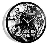 Instant Karma Clocks | Horloge Murale Fitness Musculation avec Silhouettes de Sportifs | Mouvement Silencieux à Quartz | Idée Cadeau pour Coach, Gym, Entraîneur Personnel