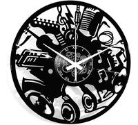 Instant Karma Clocks | Horloge Murale Instruments Musique Rock Pop Jazz | Décoration Studio | Mécanisme Silencieux | Idée Cadeau Unique