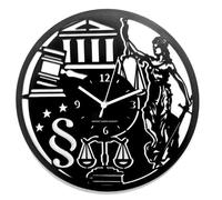 Instant Karma Clocks | Horloge Murale Justice et Droit avec Balance et Thémis | Mouvement Silencieux à Quartz | Idée Cadeau pour Avocats et Étudiants en Droit
