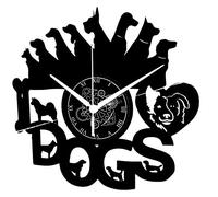 Instant Karma Clocks | Horloge Murale Love Dogs pour Amoureux des Chiens et Vétérinaires | Décoration Originale | Mécanisme Silencieux | Idée Cadeau Salon ou Bureau