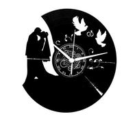 Instant Karma Clocks | Horloge Murale Mariage Amour Couple Romantique Colombe Cérémonie | Mouvement Silencieux Quartz | Idée Cadeau Originale pour Juste Mariés