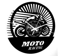 Instant Karma Clocks | Horloge Murale Moto Racing Course Pilote Vitesse Rider | Mouvement Quartz Silencieux | Idée Cadeau pour Passionnés, Fans de Sport Mécanique, Biker