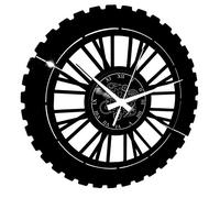 Instant Karma Clocks | Horloge Murale Motocross | Accessoire Déco Original pour Motards | Idée Cadeau Biker | Mécanisme Silencieux | Ø30cm