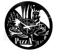 Instant Karma Clocks | Horloge Murale Pizzaiolo pour Amateur de Cuisine Italienne et Pizzeria | Mouvement Silencieux Quartz | Idée Cadeau Déco pour Restaurant ou Food Truck