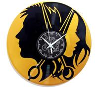Instant Karma Clocks | Horloge Murale | Salon de Coiffure | Barber Shop | Beauté | Salon de Coiffures (Noir et Or MM1)