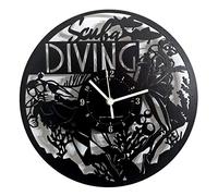 Instant Karma Clocks Horloge Murale Scuba Diving plongée sous-Marine Nuotateur Plongeant Idée Cadeau, Bois HDF, Noir