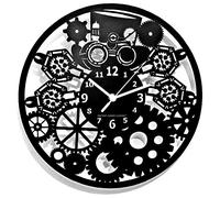 Instant Karma Clocks | Horloge Murale Style Steampunk Industriel | Rouages, Engrenages et Lunettes | Mouvement Silencieux à Quartz | Déco Rétro Moderne Originale